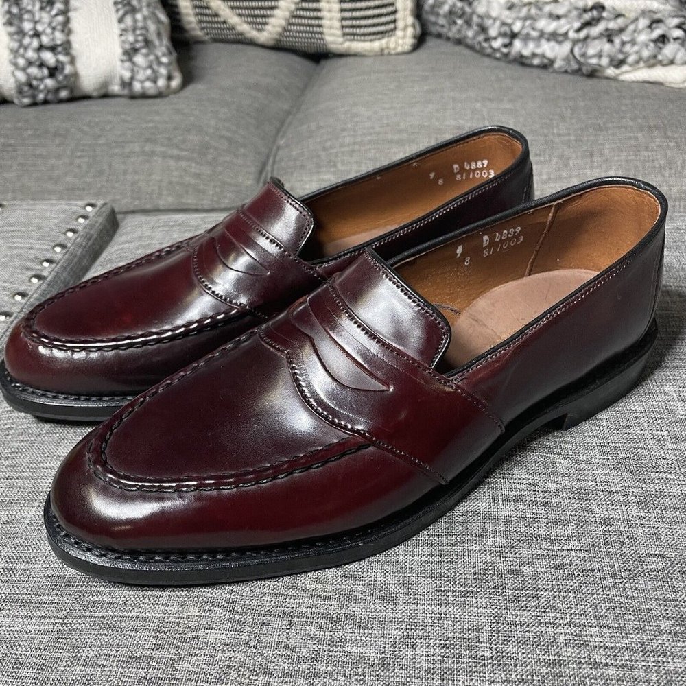 NIB Allen Edmonds Randolph 4889 9 D Shell Cordovan Full Strap Penny Loafer USA